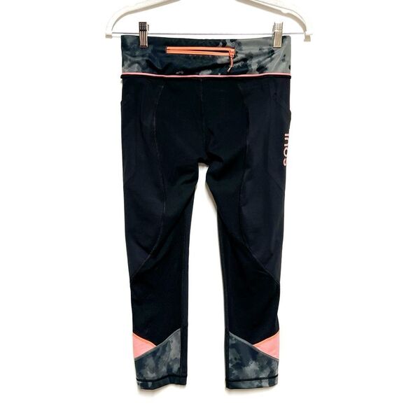 Lululemon x Soul Cycle Black Pink crop Logo Leggings Size 6 - Picture 2 of 5